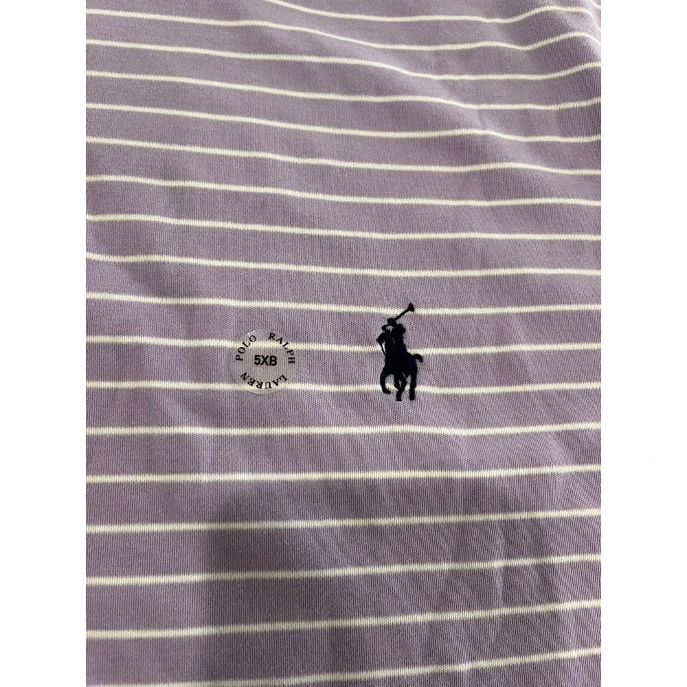 NEW Polo Ralph Lauren Polo Shirt 5XB Big Purple Striped Soft Cotton Pony